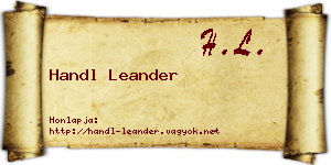 Handl Leander névjegykártya